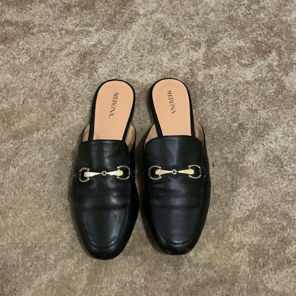 Merona faux leather slides